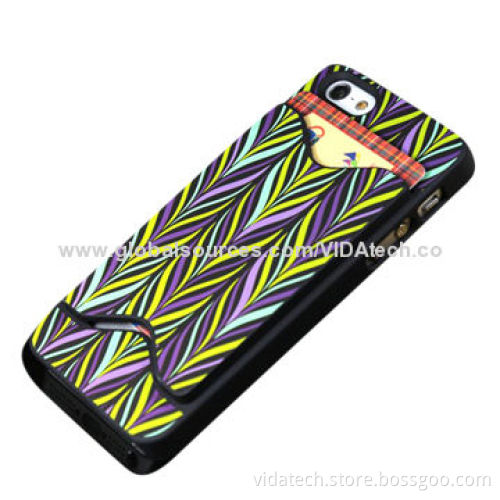 Hard Plastic Case Cover with Credit Card Holder for iPhone 5 Slim Compact